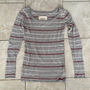A&F Grey Striped Sweater XS